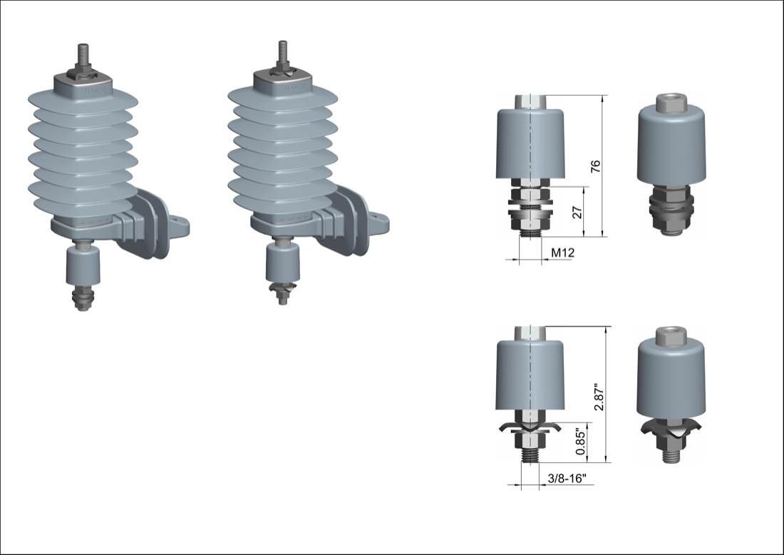 Full drawing sheet: complete 3EK4 arrester with mounting bracket and disconnector (left) and dimensioned IEC/IEEE disconnector details (right)