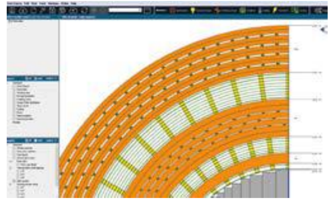 TDS-E graphical output: turn-wise winding cross-section geometry check in the transformer design system