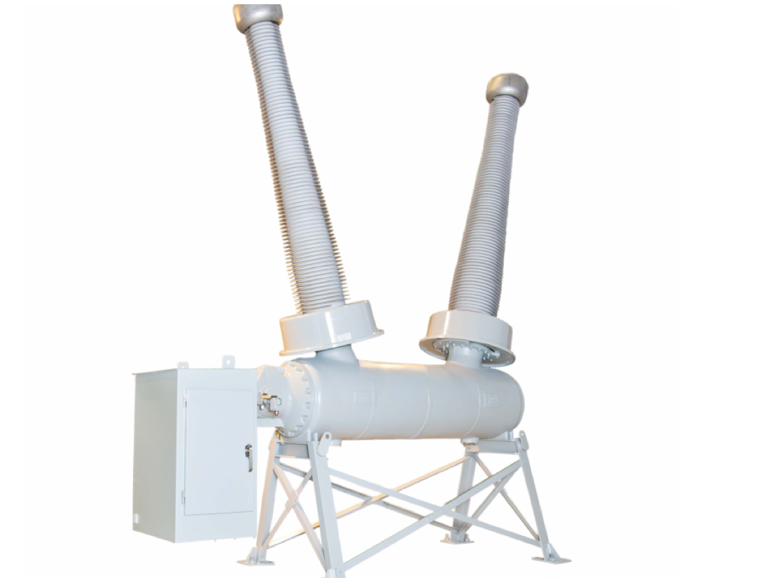 SPS2-362 362 kV SF6 dead tank circuit breaker pole with FA spring-spring operating mechanism cabinet