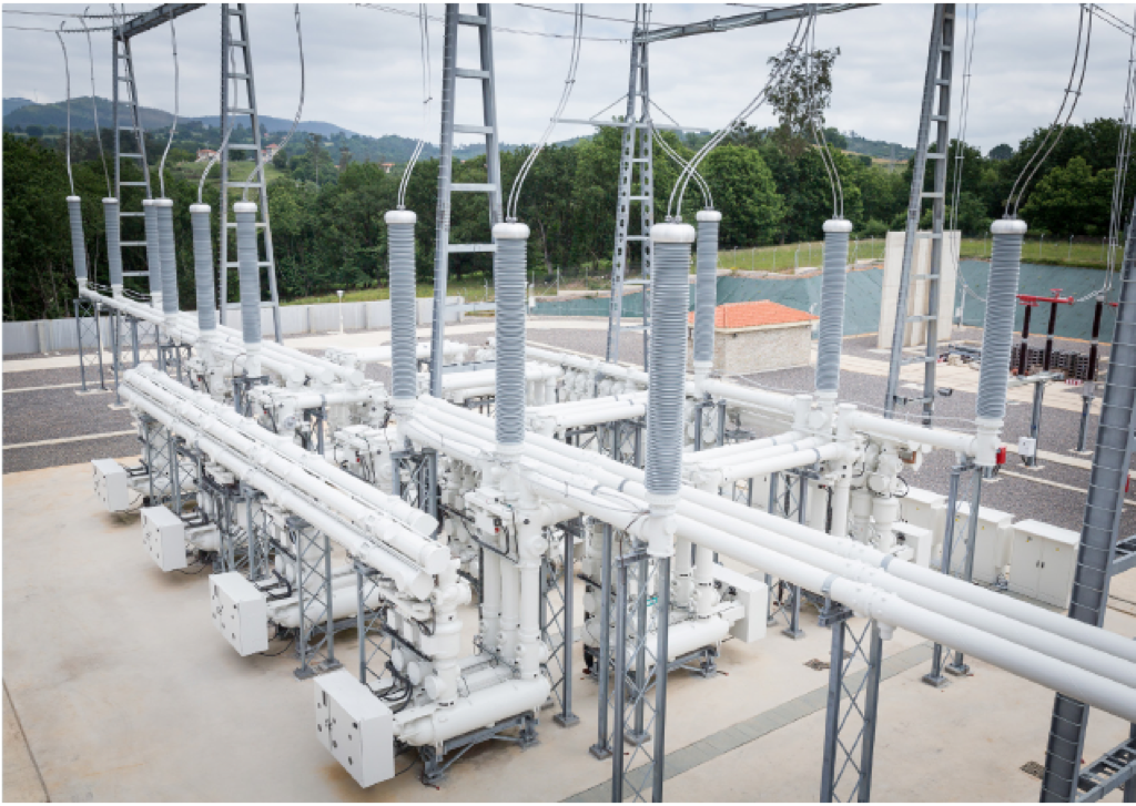 8DQ1 installation, 420 kV / 63 kA outdoor transmission substation (family catalog, 2022)