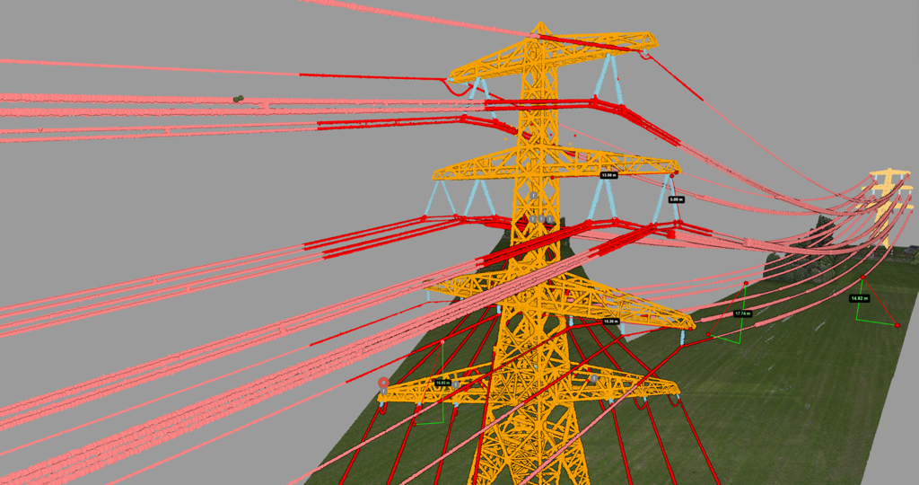 Classified LiDAR point cloud with conductor clearance measurements from an advanced inspection mission